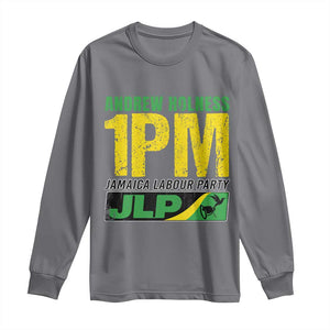 1PM Jamaica Andrew Holness Long Sleeve Shirt Jamaica Labour Party JPL Supporter TS11 Charcoal Print Your Wear