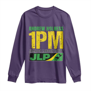 1PM Jamaica Andrew Holness Long Sleeve Shirt Jamaica Labour Party JPL Supporter TS11 Purple Print Your Wear