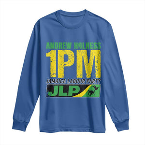 1PM Jamaica Andrew Holness Long Sleeve Shirt Jamaica Labour Party JPL Supporter TS11 Royal Blue Print Your Wear