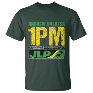 1PM Jamaica Andrew Holness T Shirt Jamaica Labour Party JPL Supporter TS11 Dark Forest Green Print Your Wear
