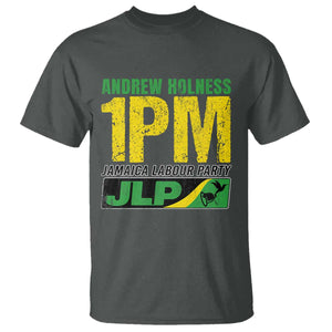 1PM Jamaica Andrew Holness T Shirt Jamaica Labour Party JPL Supporter TS11 Dark Heather Print Your Wear