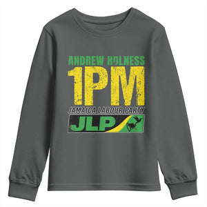 1PM Jamaica Andrew Holness Youth Sweatshirt Jamaica Labour Party JPL Supporter TS11 Dark Heather Print Your Wear
