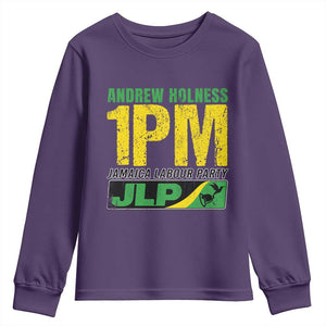 1PM Jamaica Andrew Holness Youth Sweatshirt Jamaica Labour Party JPL Supporter TS11 Purple Print Your Wear