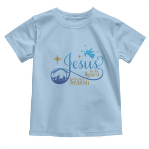 Jesus Is The Reason For The Season Baby Shirt Nativity Scene TS11 Light Blue Print Your Wear