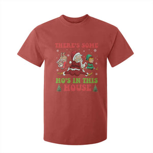 Funny Christmas Naughty Santa T Shirt For Kid There's Some Ho's In This House Elf Reindeers TS11 Red Print Your Wear
