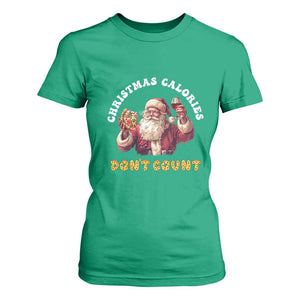 Funny Christmas Santa T Shirt For Women Xmas Calories Don't Count Pizza Wine TS11 Irish Green Print Your Wear