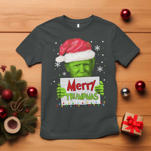 Funny Trump Christmas T Shirt Merry Trumpmas Santa Trump TS11 Dark Heather Print Your Wear