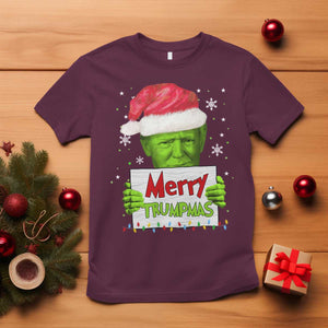 Funny Trump Christmas T Shirt Merry Trumpmas Santa Trump TS11 Maroon Print Your Wear