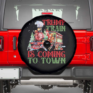 Trump Christmas Spare Tire Cover Trump Train Is Coming To Town Xmas TS11 Black Print Your Wear
