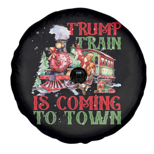 Trump Christmas Spare Tire Cover Trump Train Is Coming To Town Xmas TS11 Print Your Wear