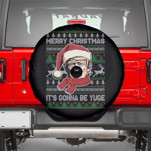 Funny Trump Christmas Spare Tire Cover Merry Christmas It's Gonna Be Yuge Ugly Santa Trump TS11 Black Print Your Wear
