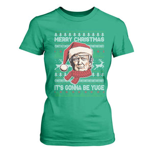 Funny Trump Christmas T Shirt For Women Merry Xmas It's Gonna Be Yuge Ugly Santa Trump TS11 Irish Green Print Your Wear