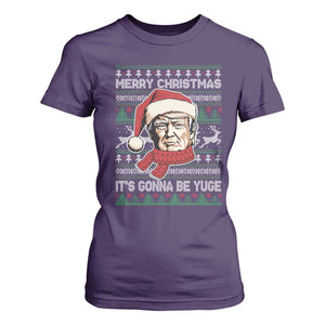 Funny Trump Christmas T Shirt For Women Merry Xmas It's Gonna Be Yuge Ugly Santa Trump TS11 Purple Print Your Wear