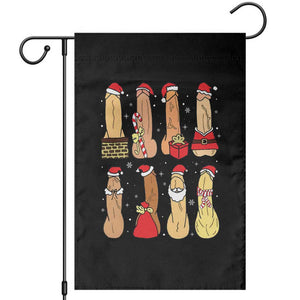 Funny Naughty Christmas Dirty Santa Hat Xmas Adult Humor Garden Flag TS11 Black Print Your Wear