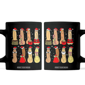 Funny Naughty Christmas Dirty Santa Hat Xmas Adult Humor Coffee Mug TS11 Black Print Your Wear