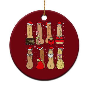 Funny Naughty Christmas Dirty Santa Hat Xmas Adult Humor Ceramic Ornament TS11 1pc Red Print Your Wear