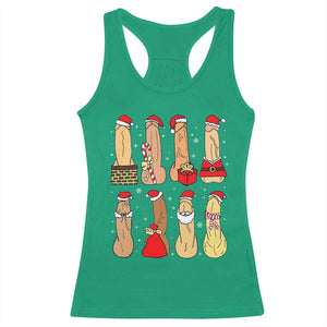 Funny Naughty Christmas Dirty Santa Hat Xmas Adult Humor Racerback Tank Top TS11 Irish Green Print Your Wear