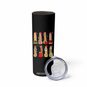 Funny Naughty Christmas Dirty Santa Hat Xmas Adult Humor Skinny Tumbler TS11 Print Your Wear