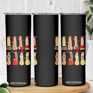 Funny Naughty Christmas Dirty Santa Hat Xmas Adult Humor Skinny Tumbler TS11 Print Your Wear