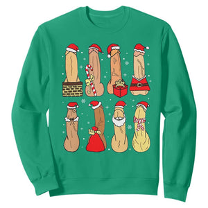 Funny Naughty Christmas Dirty Santa Hat Xmas Adult Humor Sweatshirt TS11 Irish Green Print Your Wear