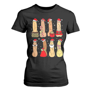 Funny Naughty Christmas Dirty Santa Hat Xmas Adult Humor T Shirt For Women TS11 Black Print Your Wear