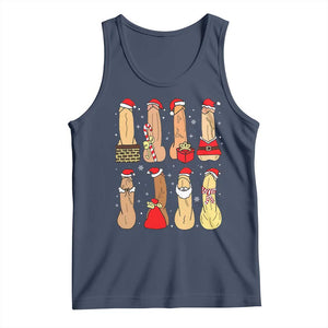 Funny Naughty Christmas Dirty Santa Hat Xmas Adult Humor Tank Top TS11 Navy Print Your Wear