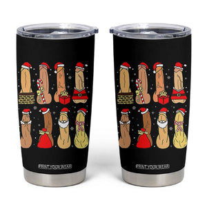 Funny Naughty Christmas Dirty Santa Hat Xmas Adult Humor Tumbler Cup TS11 Black Print Your Wear