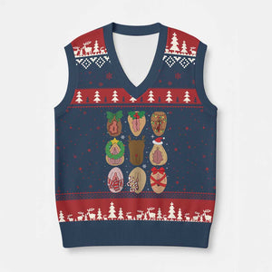 Funny Naughty Xmas Dirty Xmas Adult Humor V-Neck Knit Sweater Vest TS11 Navy Red Print Your Wear