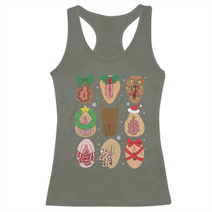 Funny Naughty Christmas Dirty Xmas Adult Humor Racerback Tank Top TS11 Military Green Print Your Wear