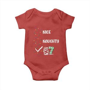Funny Nice Naughty 67 Baby Onesie Christmas Six Seven Meme Brainrot TS11 Red Print Your Wear