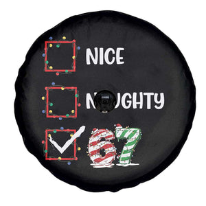 Funny Nice Naughty 67 Spare Tire Cover Christmas Six Seven Meme Brainrot TS11 Print Your Wear
