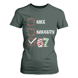 Funny Nice Naughty 67 T Shirt For Women Christmas Six Seven Meme Brainrot TS11 Dark Forest Green Print Your Wear