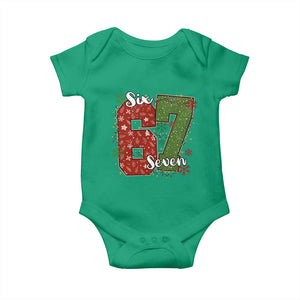 67 Christmas Baby Onesie Funny Six Seven Meme Gen Alpha Slang Snowflake TS11 Irish Green Print Your Wear