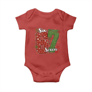 67 Christmas Baby Onesie Funny Six Seven Meme Gen Alpha Slang Snowflake TS11 Red Print Your Wear
