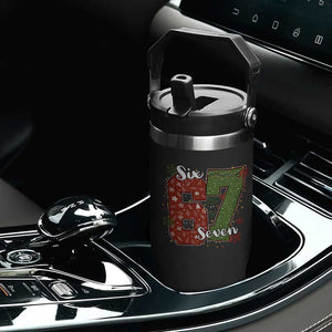 67 Christmas Flip Straw Tumbler Funny Six Seven Meme Gen Alpha Slang Snowflake TS11 Print Your Wear