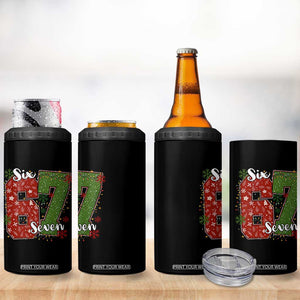 67 Christmas 4 in 1 Can Cooler Tumbler Funny Six Seven Meme Gen Alpha Slang Snowflake TS11 Print Your Wear