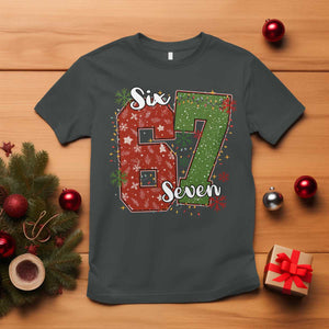 67 Christmas T Shirt Funny Six Seven Meme Gen Alpha Slang Snowflake TS11 Dark Heather Print Your Wear
