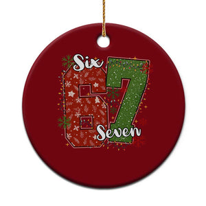 67 Xmas Ceramic Ornament Funny Six Seven Meme Gen Alpha Slang Snowflake TS11 1pc Red Print Your Wear