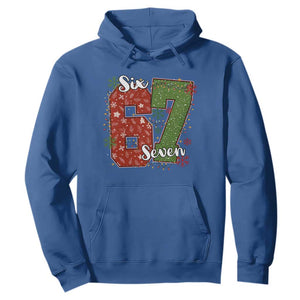 67 Christmas Hoodie Funny Six Seven Meme Gen Alpha Slang Snowflake TS11 Royal Blue Print Your Wear