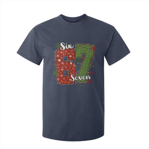 67 Christmas T Shirt For Kid Funny Six Seven Meme Gen Alpha Slang Snowflake TS11 Navy Print Your Wear