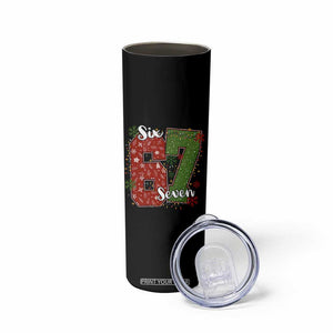 67 Christmas Skinny Tumbler Funny Six Seven Meme Gen Alpha Slang Snowflake TS11 Print Your Wear