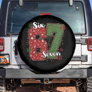 67 Christmas Spare Tire Cover Funny Six Seven Meme Gen Alpha Slang Snowflake TS11 No hole Black Print Your Wear