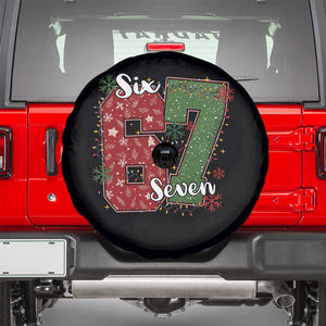 67 Christmas Spare Tire Cover Funny Six Seven Meme Gen Alpha Slang Snowflake TS11 Black Print Your Wear