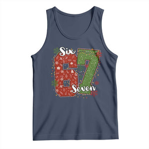 67 Christmas Tank Top Funny Six Seven Meme Gen Alpha Slang Snowflake TS11 Navy Print Your Wear