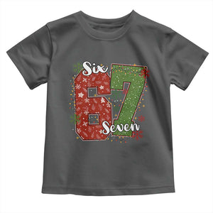 67 Christmas Toddler T Shirt Funny Six Seven Meme Gen Alpha Slang Snowflake TS11 Dark Heather Print Your Wear