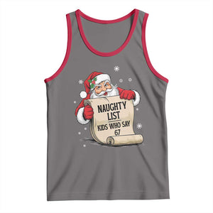 Funny 67 Christmas Tank Top Naughty List Kids Who Say Six Seven Santa TS11 Deep Heather Red Print Your Wear