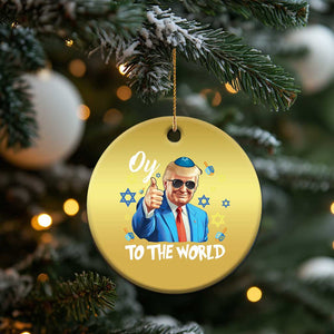 Funny Oy To The World Hanukkah Trump Christmas Ornament Chanukah Jewish Trump David Stars TS11 Print Your Wear