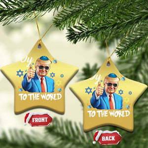 Funny Oy To The World Hanukkah Trump Christmas Ornament Chanukah Jewish Trump David Stars TS11 Star Gold Print Your Wear