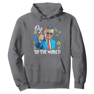 Funny Oy To The World Hanukkah Trump Hoodie Chanukah Jewish Trump David Stars TS11 Charcoal Print Your Wear