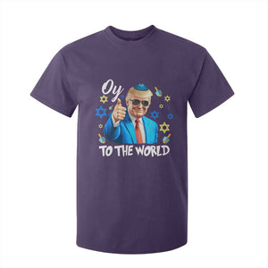 Funny Oy To The World Hanukkah Trump T Shirt For Kid Chanukah Jewish Trump David Stars TS11 Purple Print Your Wear